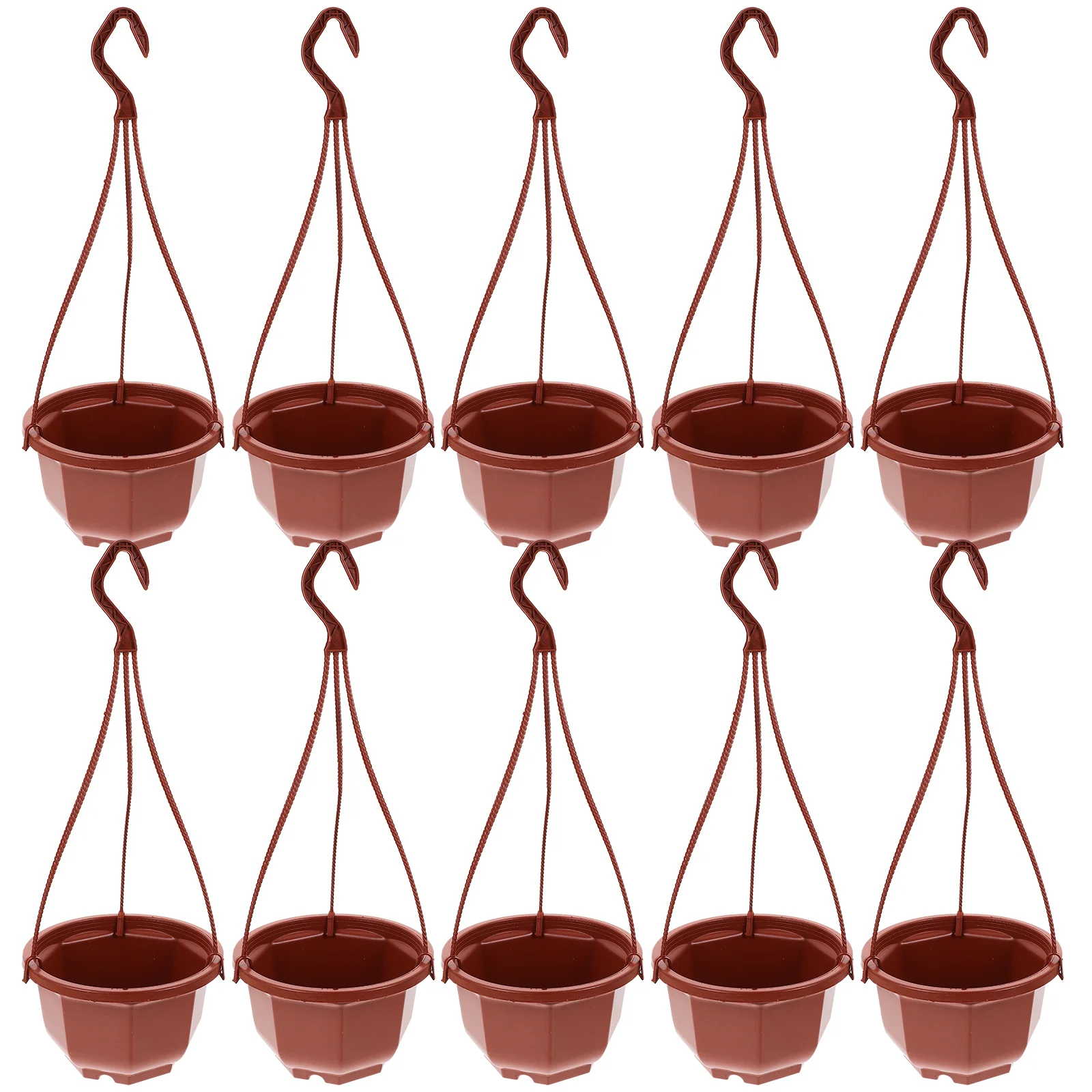 

10 Sets of Hanging Flower Pots with Hooks Balcony Planters Indoor Plants Flower Pots Hanging Planters