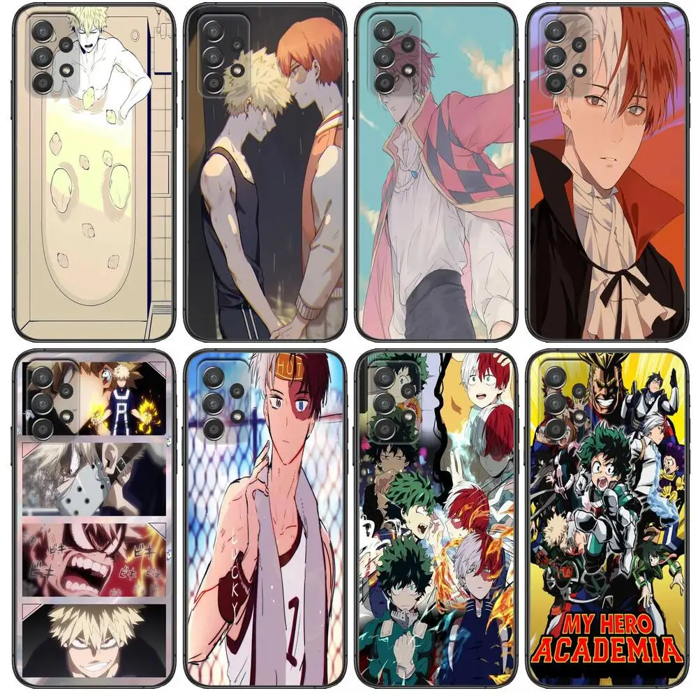 

For Samsung Galaxy A70 A50 A51 A71 A52 A40 A30 A31 A90 A20E 5G a20s Phone Case Black Cover My hero academia