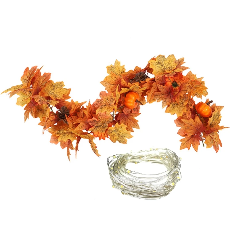 

Искусственные осенние кленовые листья гирлянды осенние украшения для домашнего сада