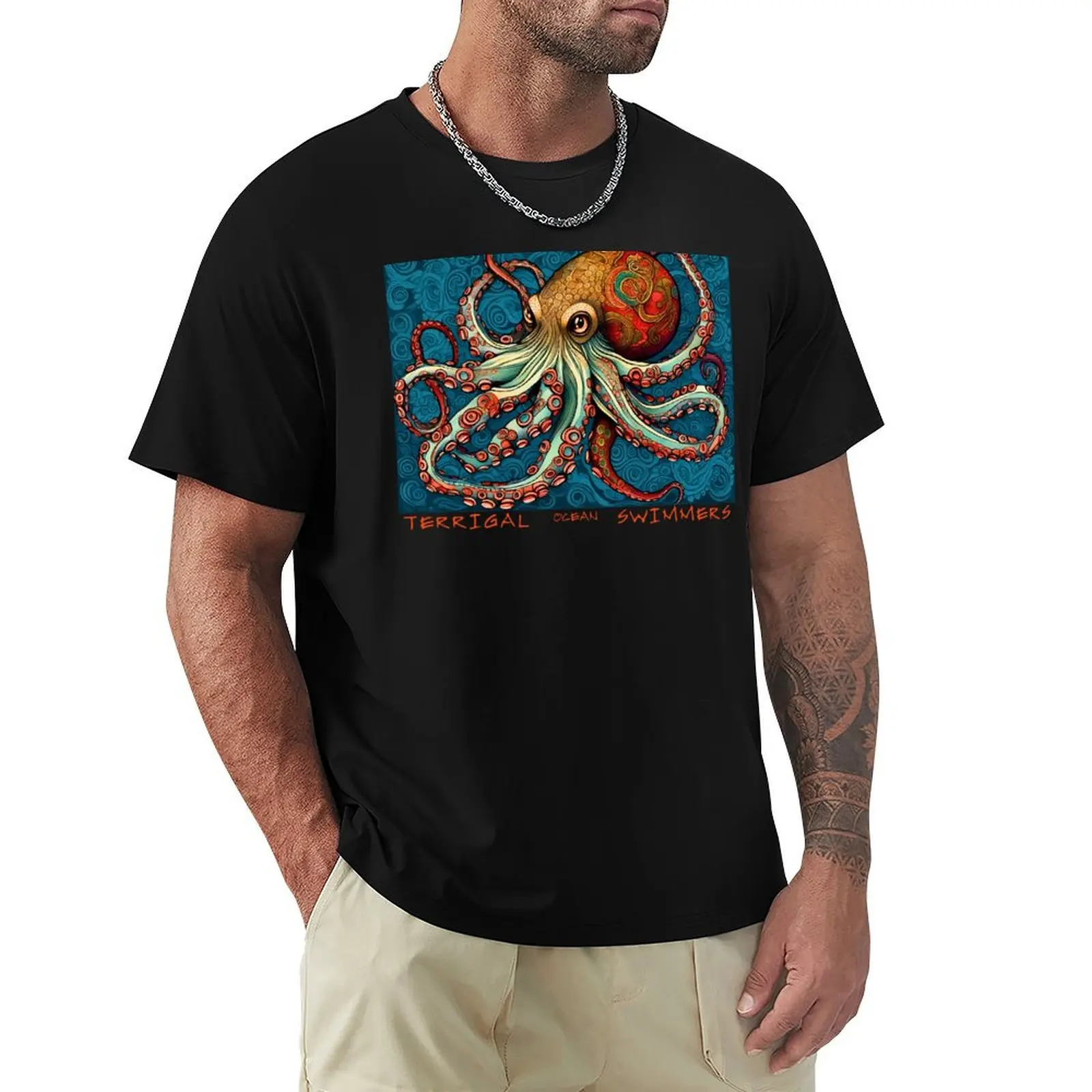 Фото Футболка TERRIGAL Ocean Swimmers Octopus, быстросохнущая, для активного отдыха №1