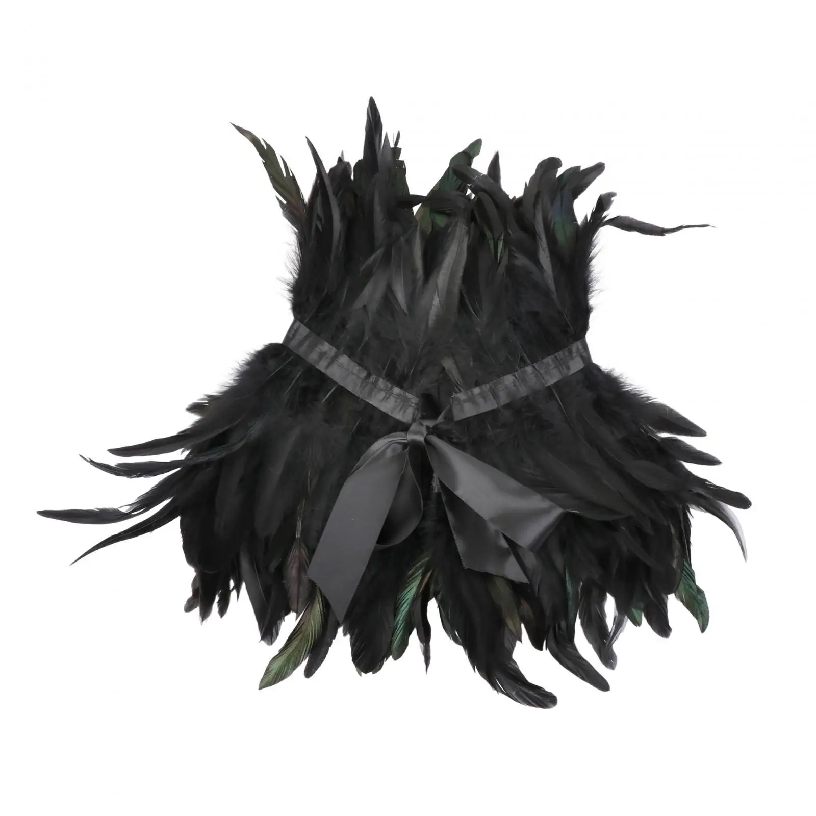 Шаль с перьями шаль накидка на шею для костюма Хэллоуин маскарадное платье