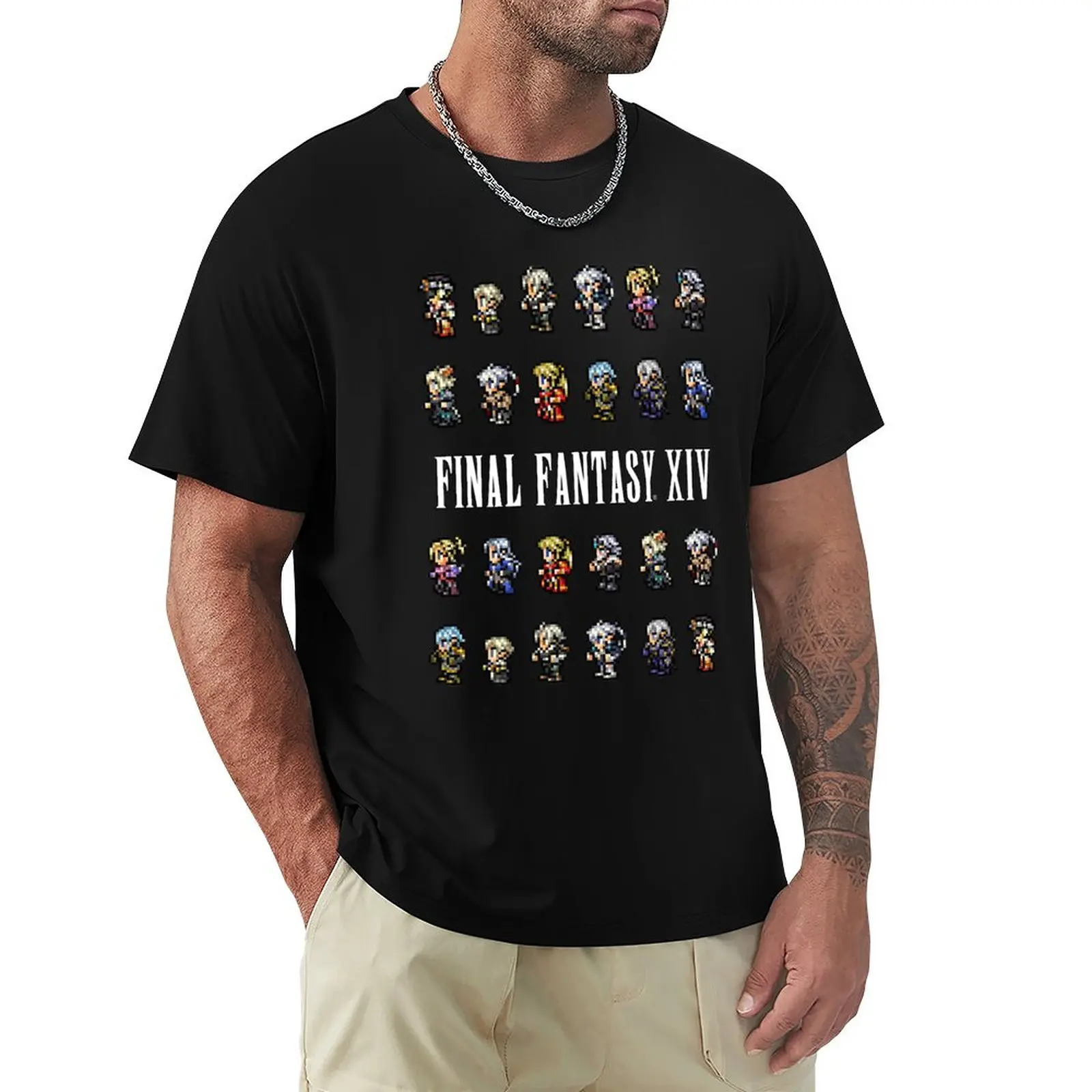 

Final Fantasy XIV 14 - Sprites PIXEL SPRITE T-Shirt Summer Top Funny T Shirts Vintage T Shirt Fruit Of The Loom Mens T Shirts