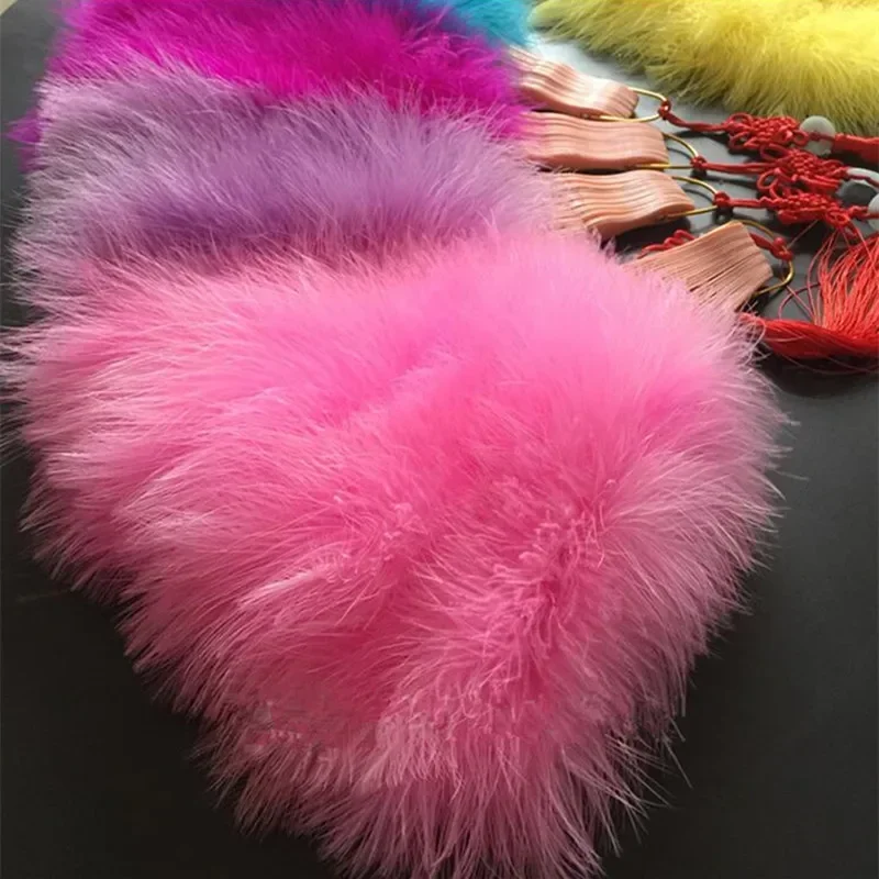 Аниме складной Ручной Веер с перьями искусственная ручная Хлопушка марабу для