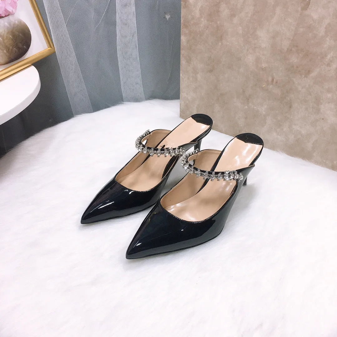 Autumn 2023 New Pointy Diamond with Crystal Buckle High Heel Shoes Women's Wedding Shoes