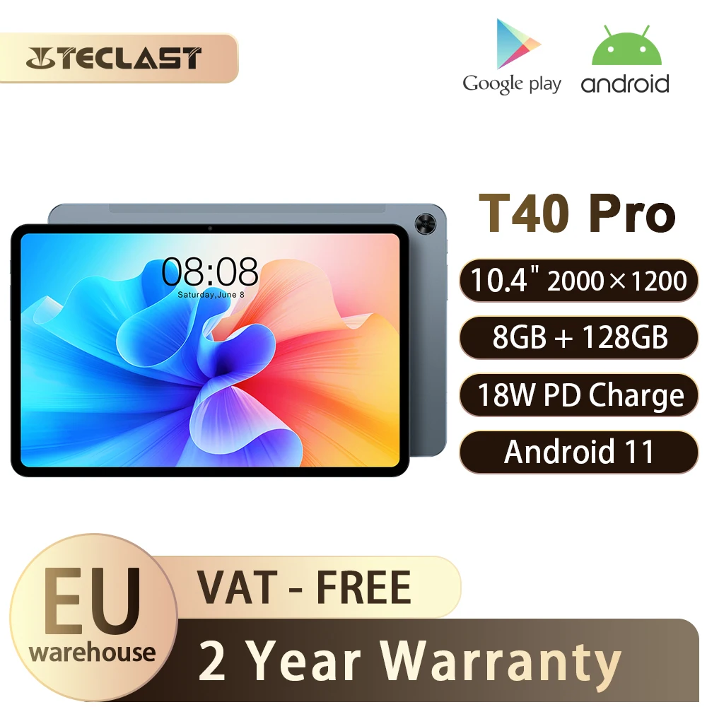 Teclast T40 PRO планшет на Android 11 восемь ядер экран 10 4 дюйма 8 ГБ + 128 | Компьютеры и офис