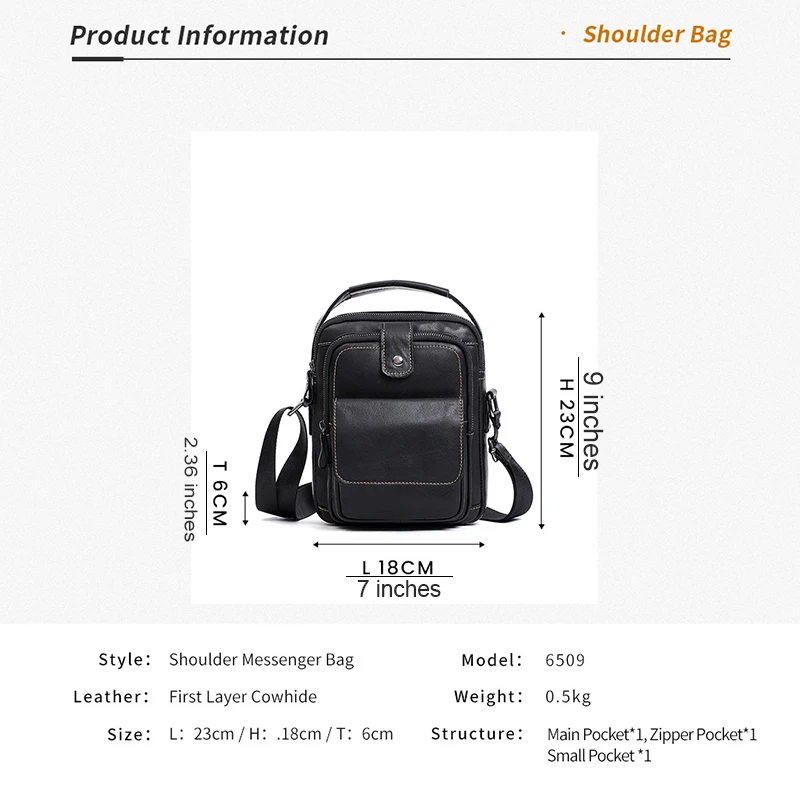 Vintage Men's simple Leather multifunctional Small shoulder phone bag Crossbody Bag