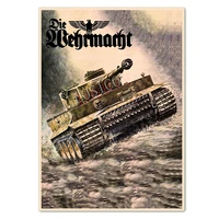 ww ii german tiger tank vintage kraft paper posters prints t vi panzer armored picture wall art painting military wall chart