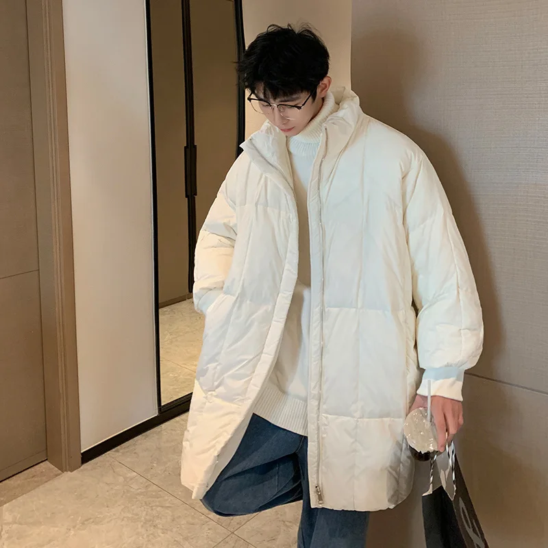 Winter Jacket Men Warm Fashion 4-color Thick Oversized Down Jackets Men Korean Loose Medium Long Coat Mens Parker Overcoat M-2XL