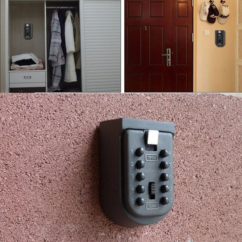 

1Pcs New Arrive Black Security Key Locker Outdoor Combination Hide Key Safe Lock Box Storage Wall Mounted