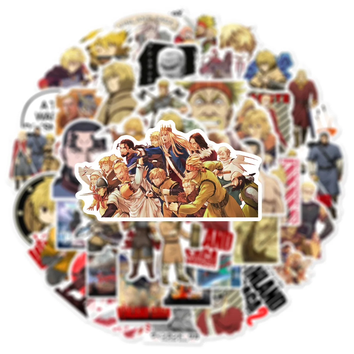 Фото 10/50 шт. Vinland Saga мультяшные наклейки крутые аниме наклейки приключения анимация украшения детские игрушки ноутбук гитара велосипед граффити №2