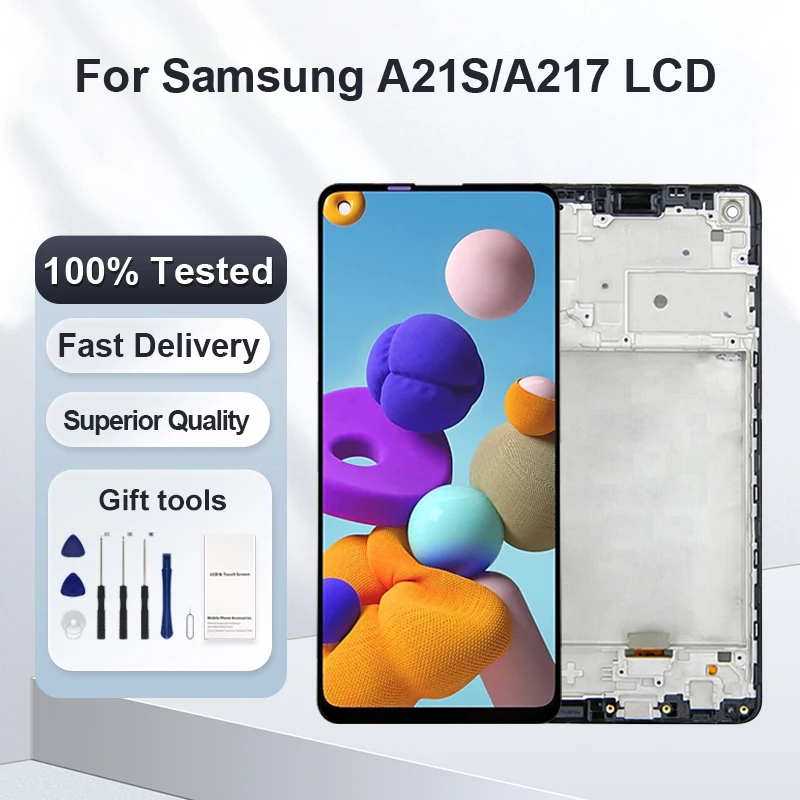 

1Pcs 6.5 Inch A217 LCD For Samsung Galaxy A21S Display Touch Screen Panel Digitizer A217F Assembly Free Shipping With Tools