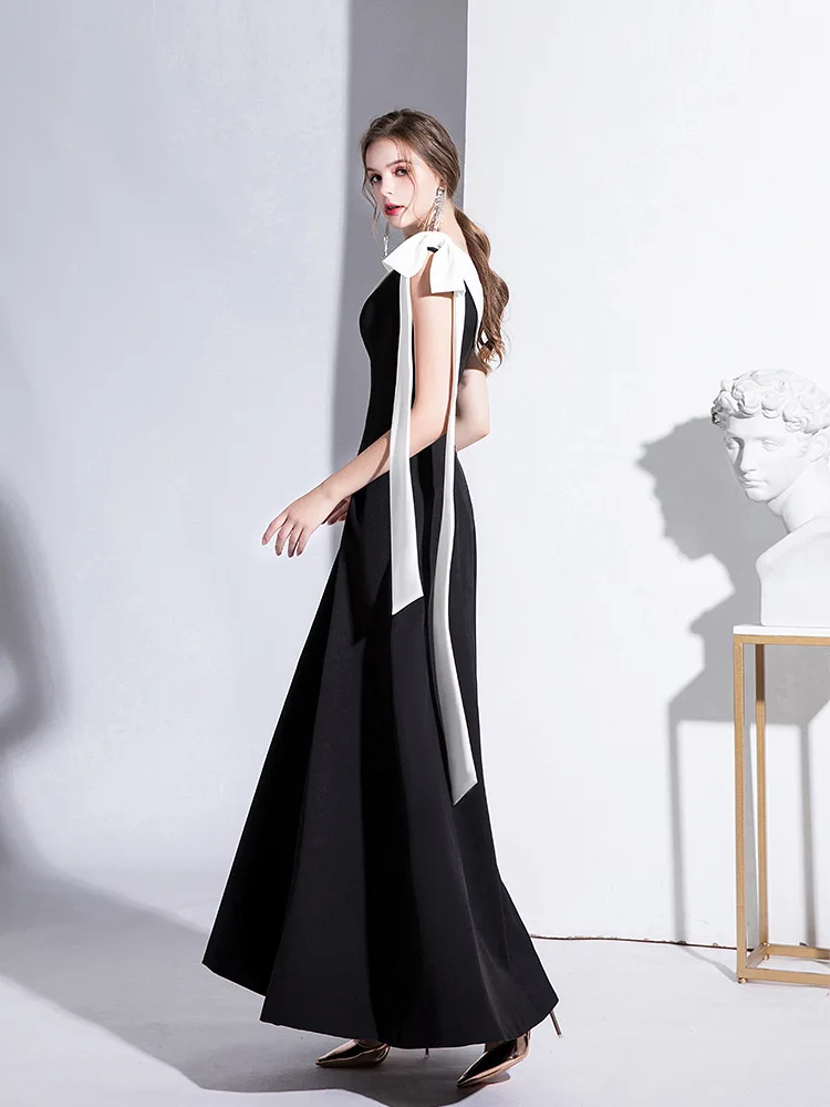 Black Evening Dress For Women 2022 Summer New Style One Shoulder Celebrity Temperament Party Dress Shows Slim Daily Dress