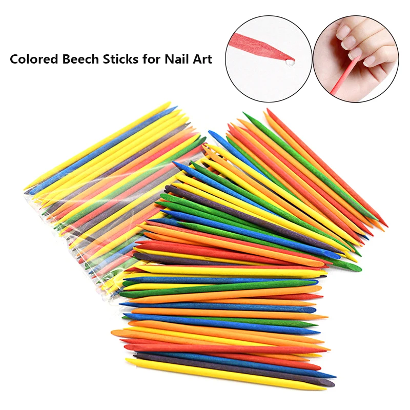 

100 шт/упаковка деревянные Кутикулы Толкатели палочки 75/115 мм для гель-лака Удаление Чистый педикюр Сделай Сам дизайн инструмент для расчистки