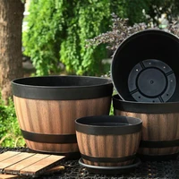 succulent planter practical plastic lightweight plastic bucket barrel plant pot for home plant pot nursery pot