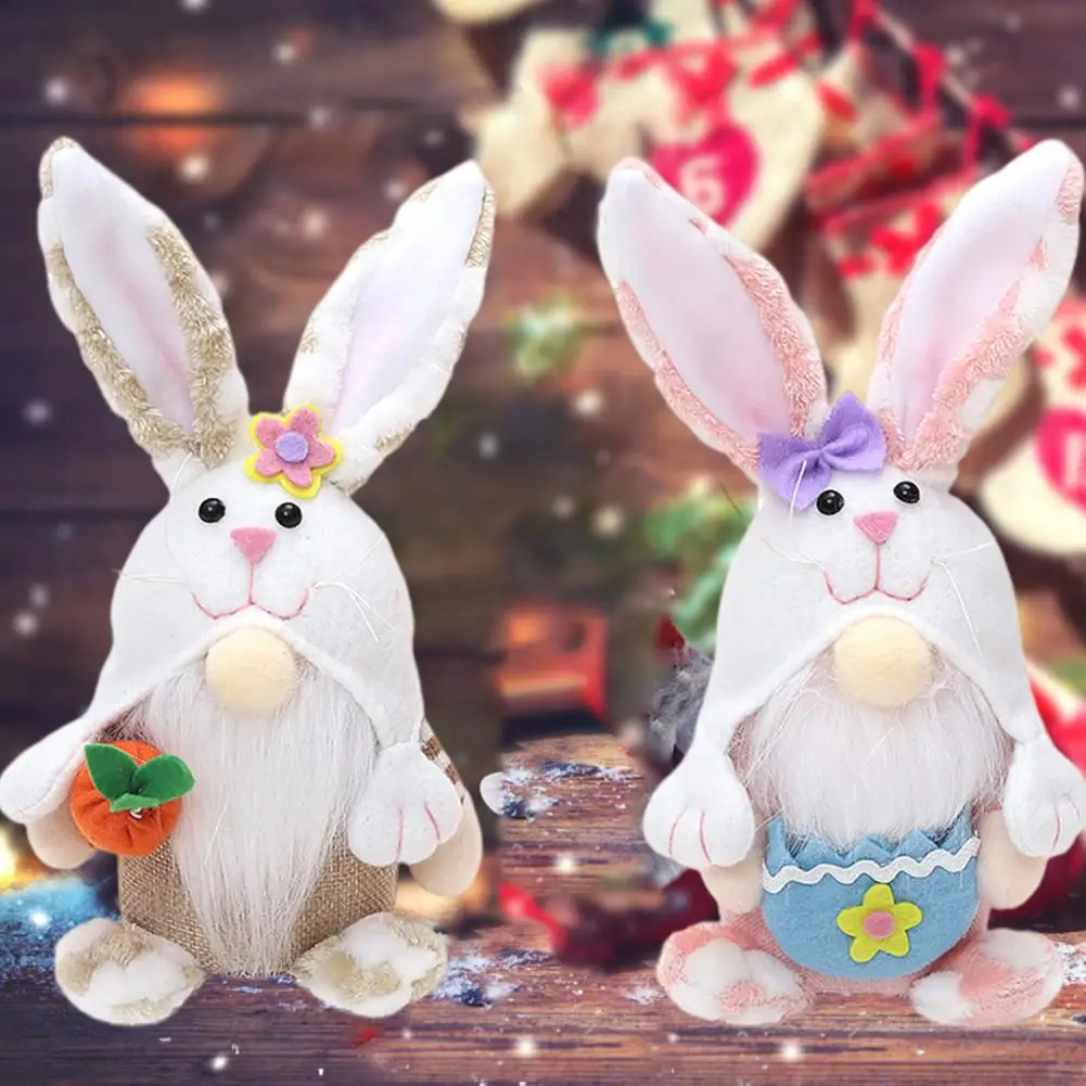 

Easter Doll Plush Toy Bunny Ears Gnome Stuffed Toys Small Faceless Gnome Spring Decoration For Rabbit Craft Ornament