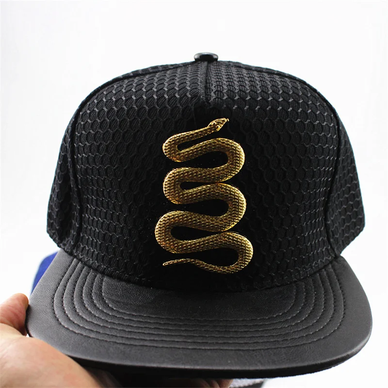 

New Fashion Rivet snake sign Hip Hop Punk Baseball Cap for Man Women Sunscreen cotton faux leather bar rock club Snapback hats