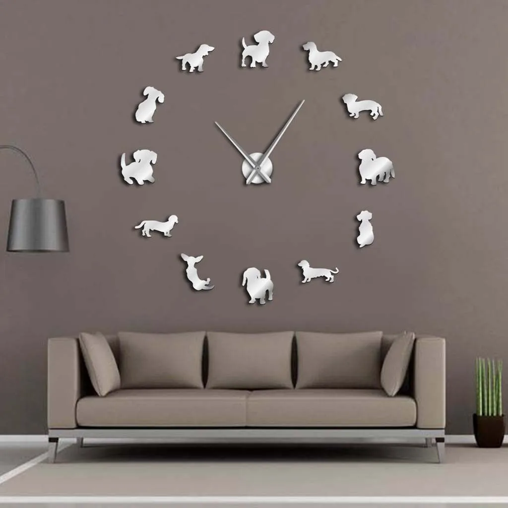

Puppy Effect Dog Art Clock Giant DIY With Mirror Wall Frameless Clock Bluetooth Grilling Thermometer Meat Thermometers for