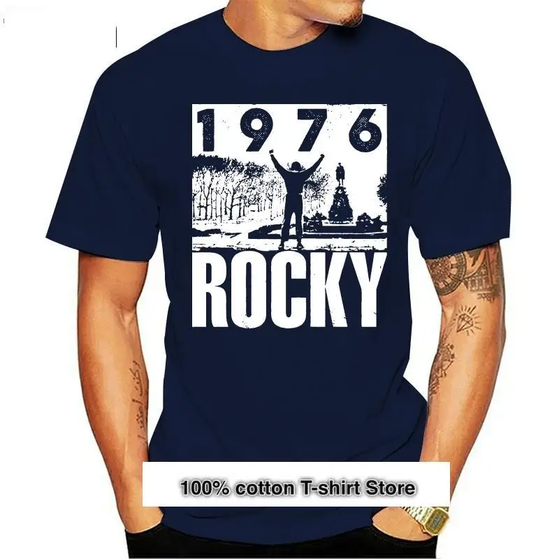 

Camiseta de Rocky Balboa, camisa negra y oficial Rocky 1976 y en 100%, algodón, Sm 4Xl