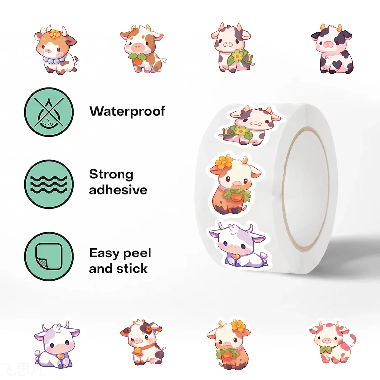 500 шт. милые Стикеры для рулона молочной коровы материал ручек милый высокий