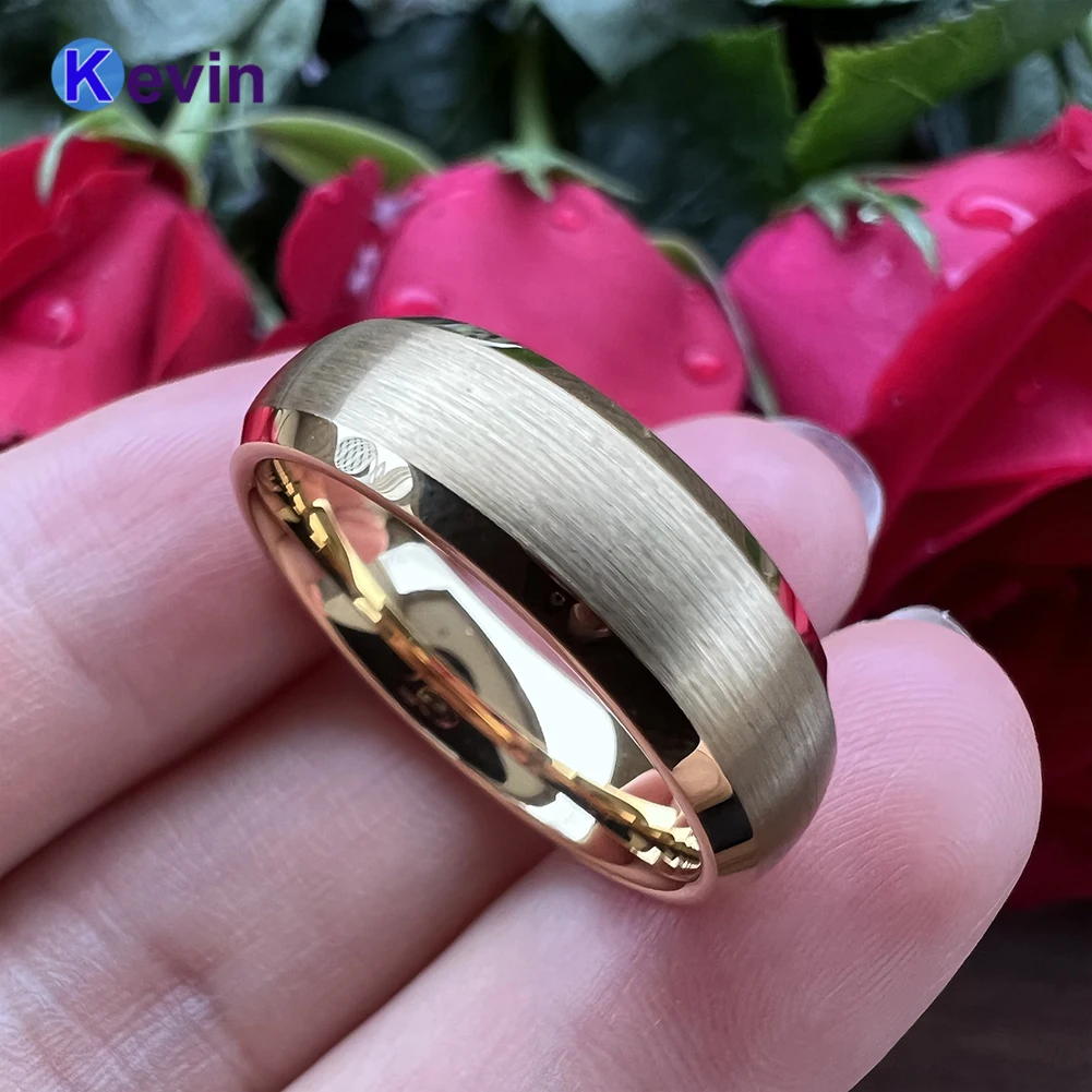 Желтое золото обручальное кольцо для мужчин и женщин вольфрамовое скошенные