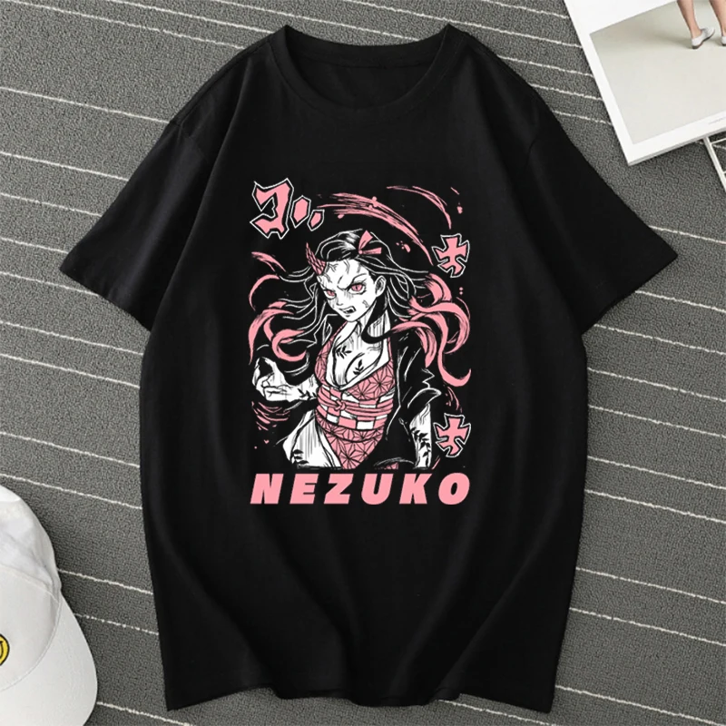 

Летние футболки Kimetsu No Yaiba Nezuko Kamado Топ футболка Харадзюку С рассекающим демонов Аниме Манга футболка для женщин и мужчин одежда лка