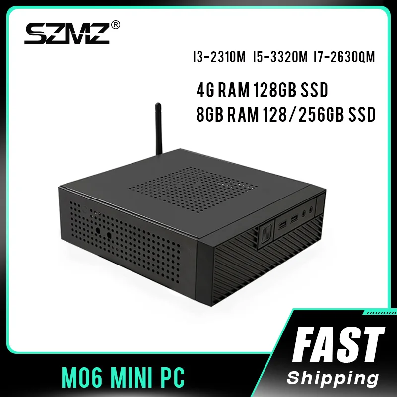 SZMZ Mini PC Core i7 i5 i3 Windows 10 128GB 256GB Gaming Computer Intel WIFI HDMI VGA Desktop PC HTPC Gigabit Ethernet Office
