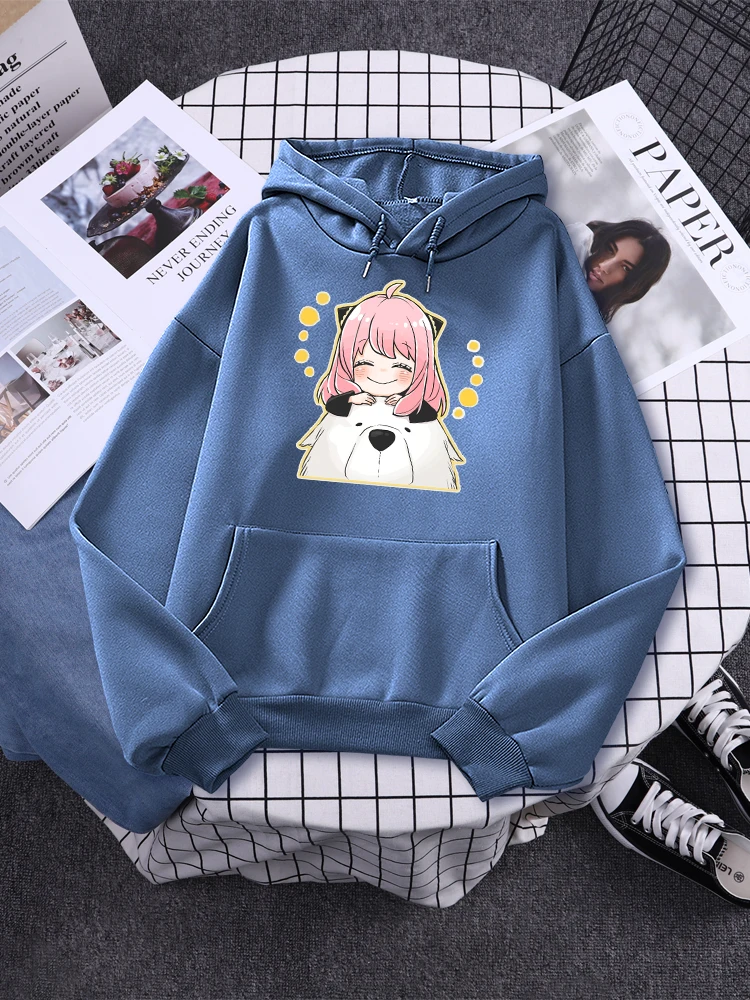 Spy X Family Cute Anya And Bond Forger Printed Women Hoodie Anime Kawaii Pullover Autumn Winter O-Neck Tops Casual Woman's Hoody 1