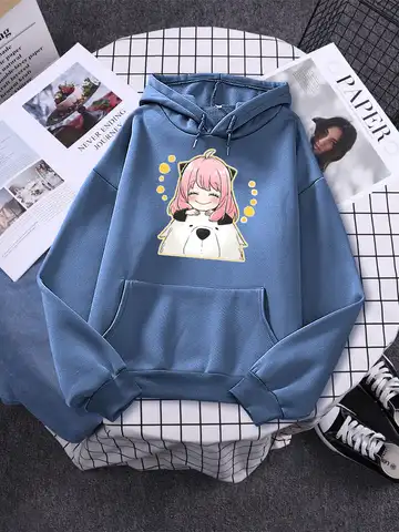 Spy X Family Cute Anya And Bond Forger Printed Women Hoodie Anime Kawaii Pullover Autumn Winter O-Neck Tops Casual Woman's Hoody