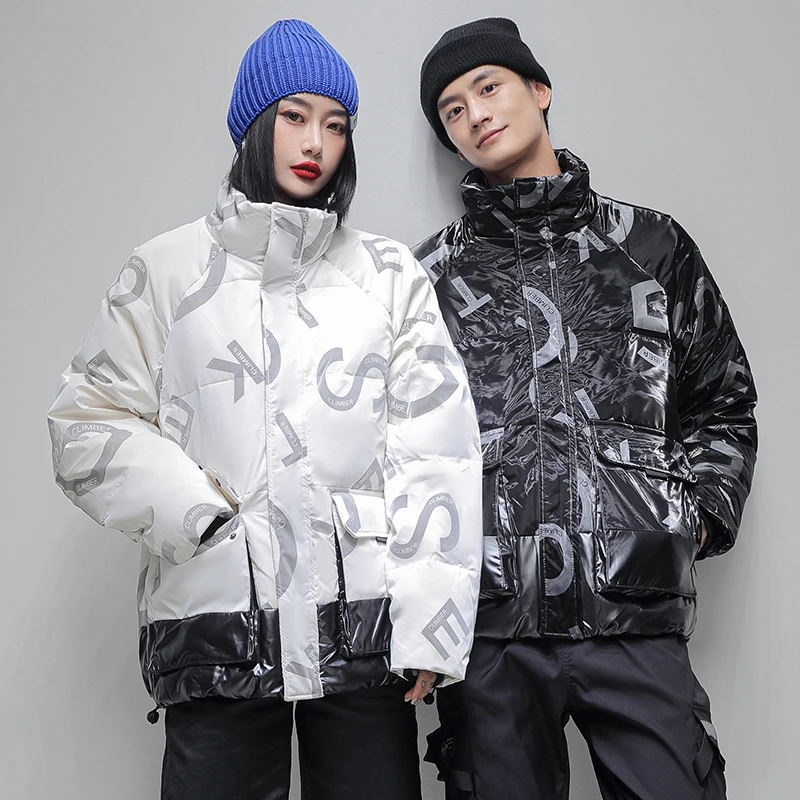 2022 New Men's Winter Warm 50% White Duck Down Coat Outdoor Sport Outwear Print Letter Jacket