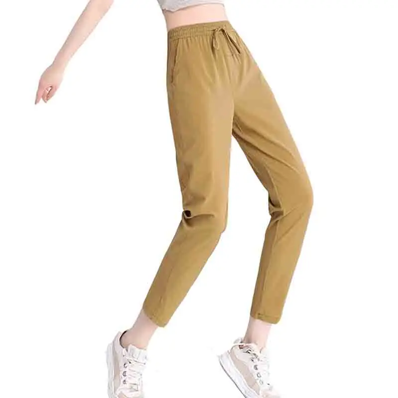 

Женские брюки, Новинка лета 2023, повседневные быстросохнущие брюки из вискозы, спортивные женские брюки в шароварском стиле, F628