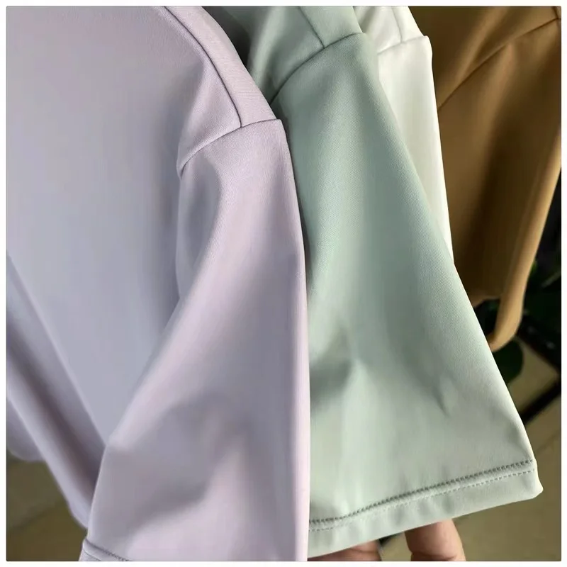 Lulu Sports Short Sleeve Shirt Women's Summer Loose Thick Material Breathable Top Quality Tank Tops