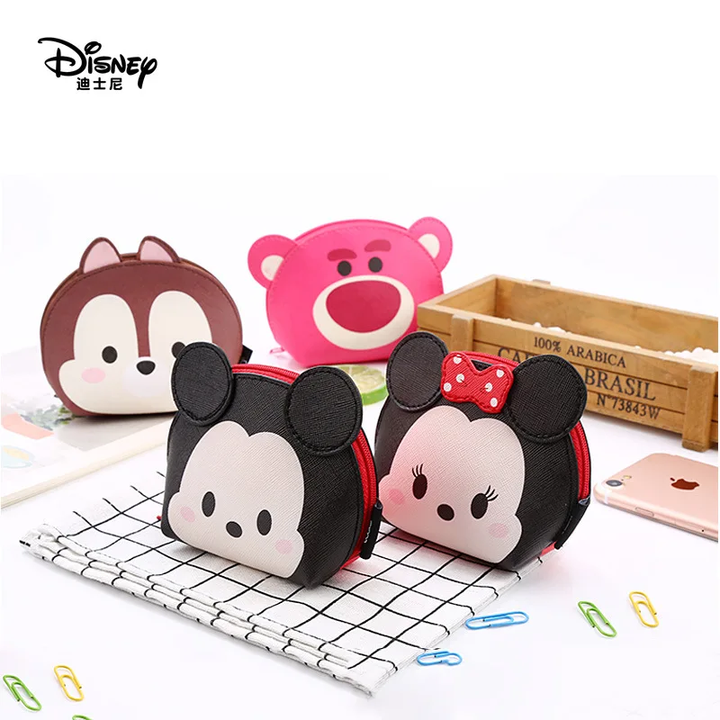 

Disney 2022 New Authentic Cartoon Mickey Fashion Ladies Coin Purse High Quality PU Zipper Large Capacity Children's Cute Wallet