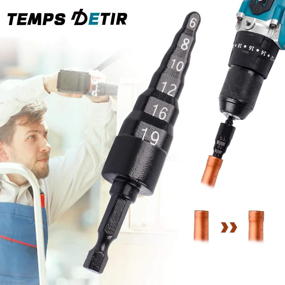 Расширяющееся Сверло 6-в-1 Для Медных Труб Шестиугольная Ручка Лестничная Форма