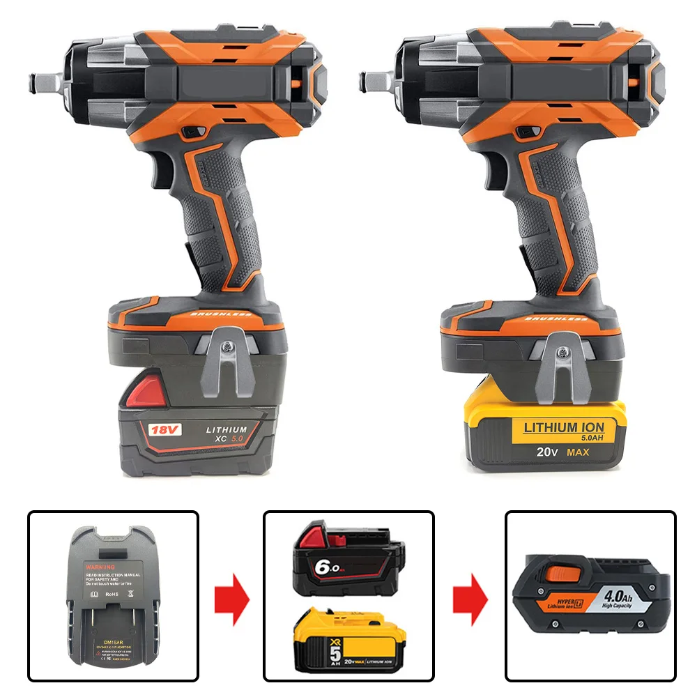 

Преобразователь адаптера аккумулятора для Milwaukee 18 в для Dewalt 18 в 20 в, преобразователь литиевой батареи в для Ridgid 18 в, для электрической дрели