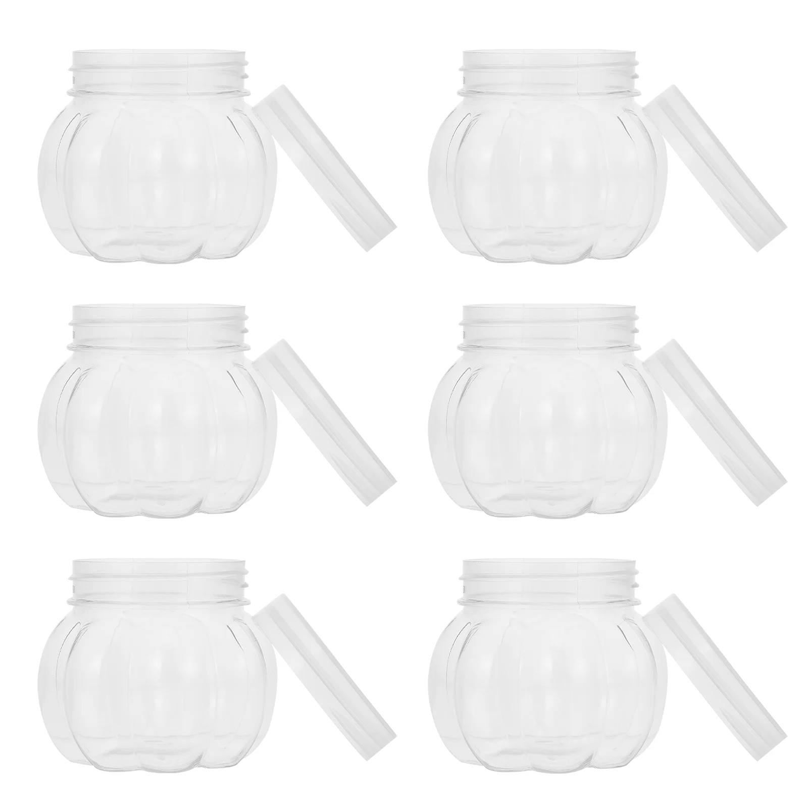 

Pet Pumpkin Jar Candy Packing Canister Transparent Gift Jars Case Storage Holder Container