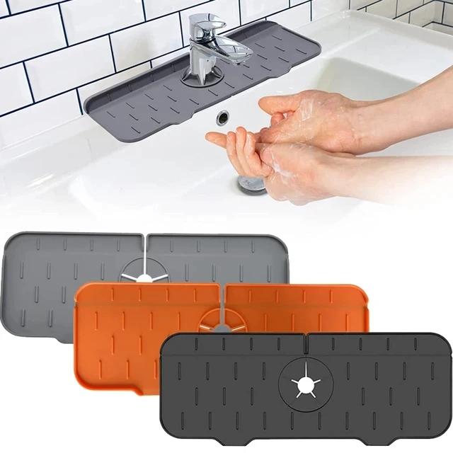 

1PCS Silicone Faucet Absorbent Mat Sink Splash Guard Drain Pad Water Splash Catcher Mats Sink Countertop Protector Kitchen Tools