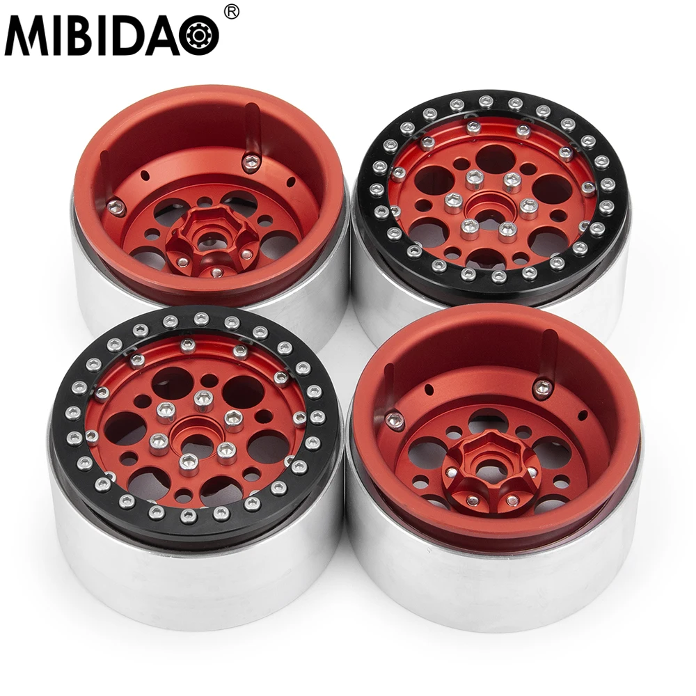 

MIBIDAO 2.2" Metal Beadlock Wheel Hub Rim For 1/10 Axial SCX10 90046 TRX4 TRX6 Wraith RR10 90018 D90 RC Crawler Car