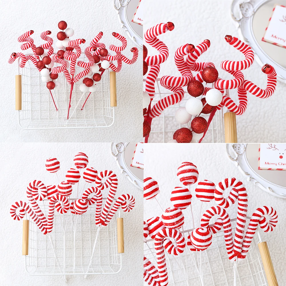 1/10 шт. рождественские красные белые полосатые вырезки рождественская елка