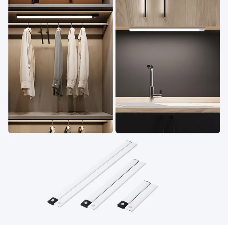 

LED Wireless Motion Sensor Home Lights LED Under Cabinet Lights Magnetic Ultra-thin Night Lamp USB Rechargeable Kitchen Lights