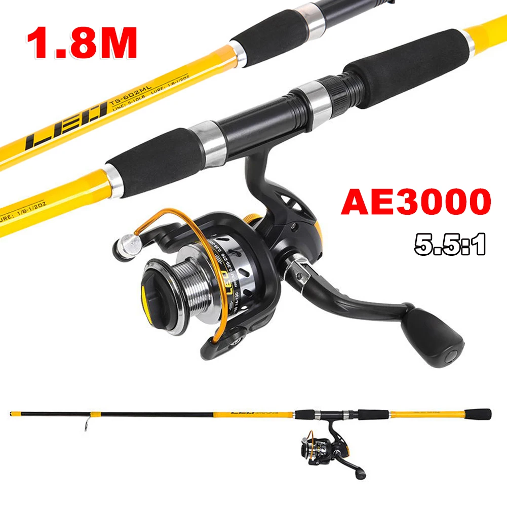 

Fishing Rod Carbon/Glass Fiber Spinning/casting Fishing Pole 1.8m With Spinning Reels Rod Carp Fishing Saltwater Freshwater Tool