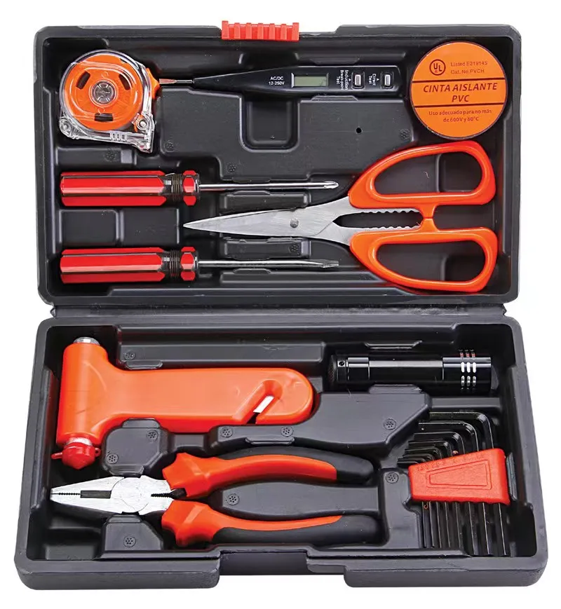 18 Gift Household Tools Combination Set Hardware Tool Kit Car Survival Hammer Screwdriver And Other Manual Tool Kit  034 enlarge