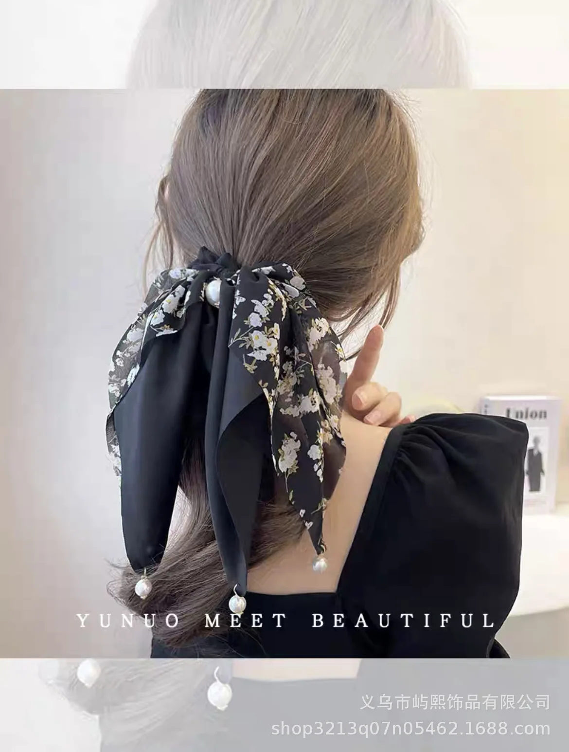 Женская лента для волос с бабочками элегантная петля жемчужным кулоном