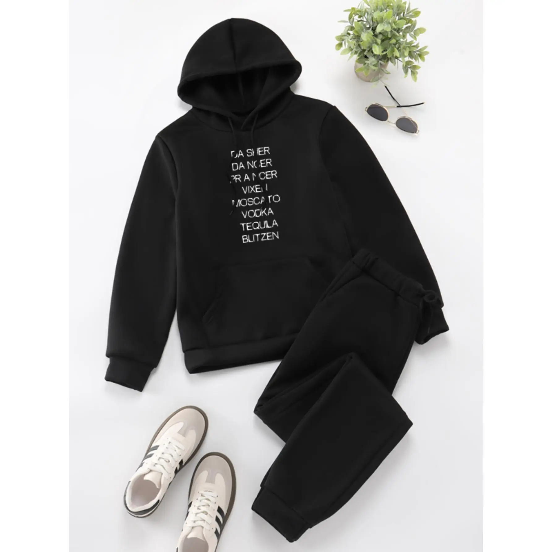 Зимний трендовый спортивный набор с принтом-не пропустить модниц