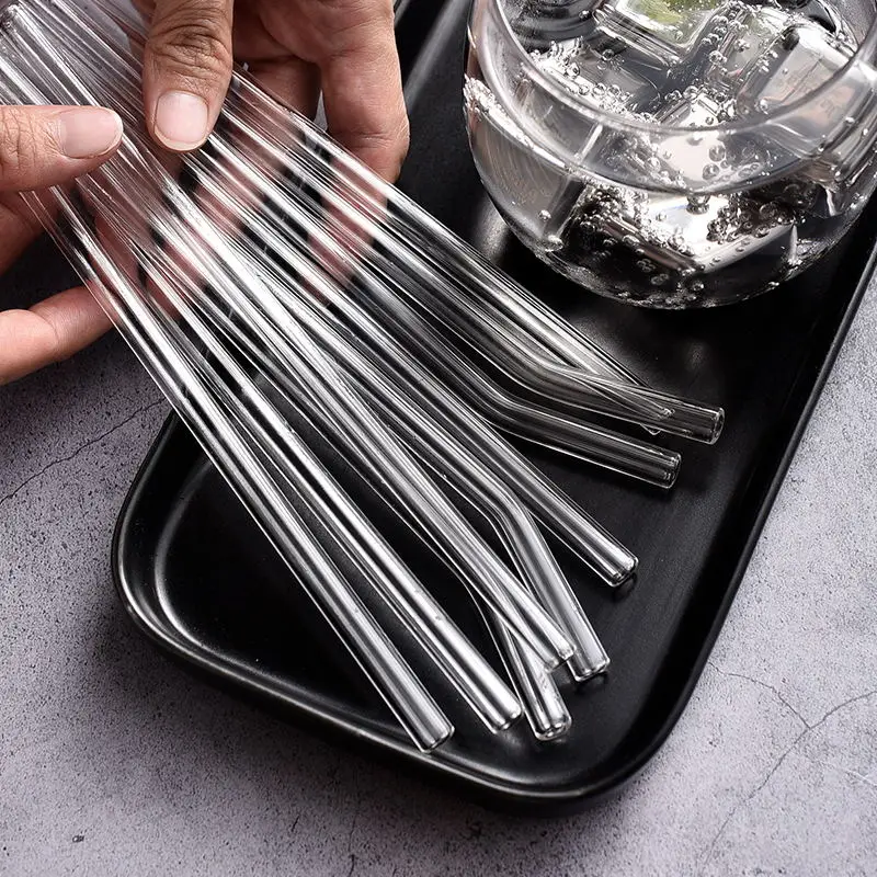 

1PC Transparent Glass Straws Reusable High Borosilicate Drinking Straw for Smoothies Cocktails Juice Glass Tube Bar Accessories
