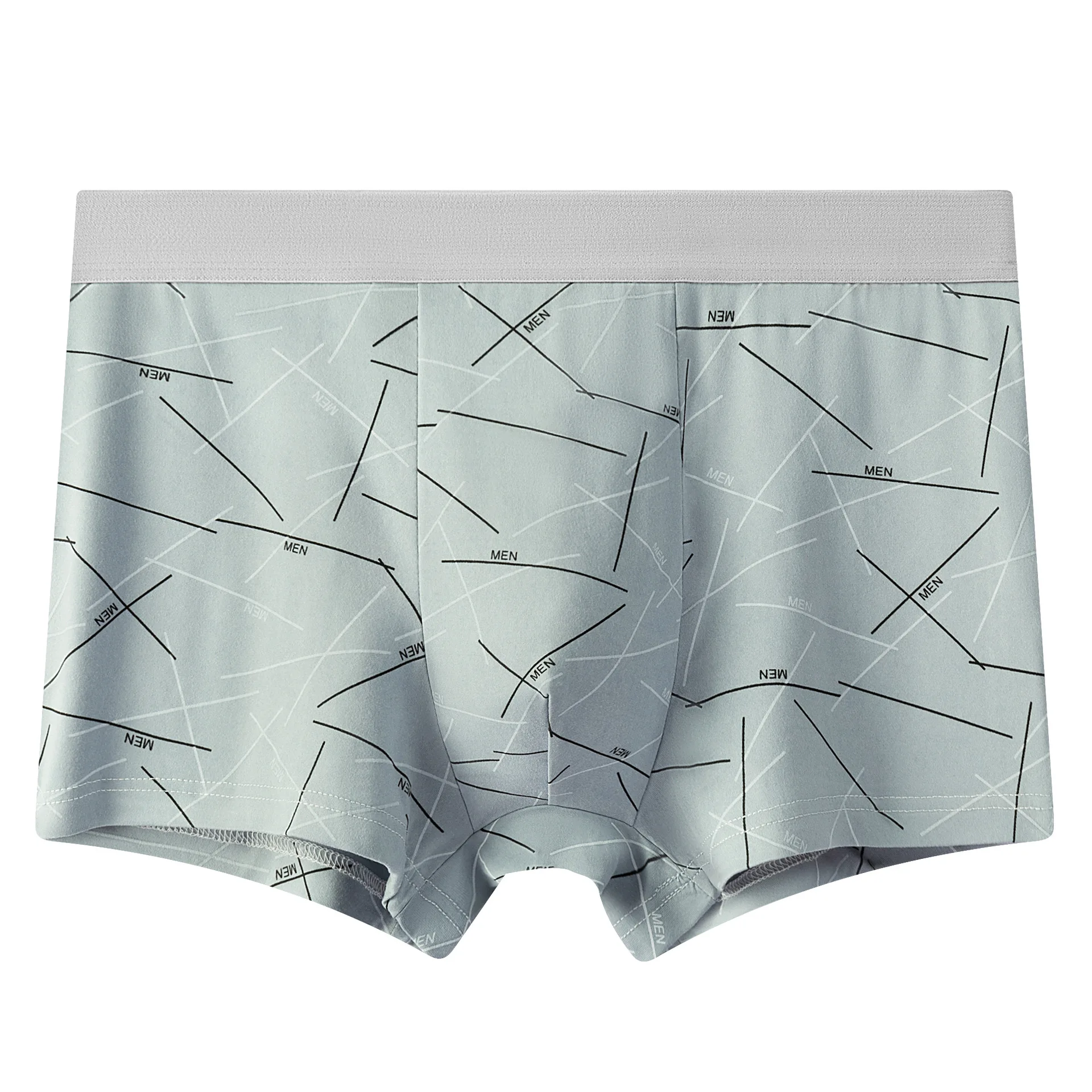 4 pieces combined in stock large size fashion youth boxer breathable mid-waist underwear