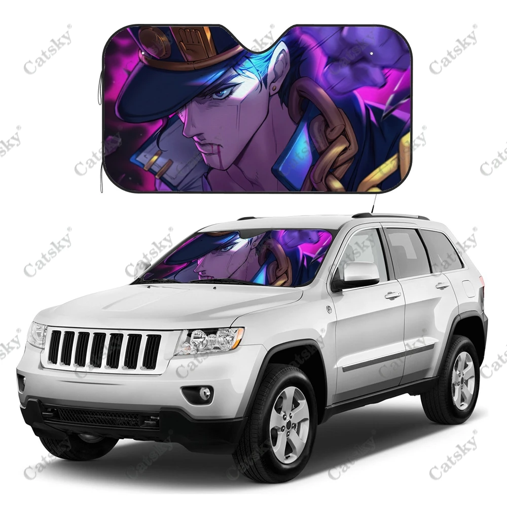 

JoJo's Bizarre Adventure anime Car Sunshade Interior Accessories Folding Sunscreen Anti-UV Pattern Printing Gift Sunshade