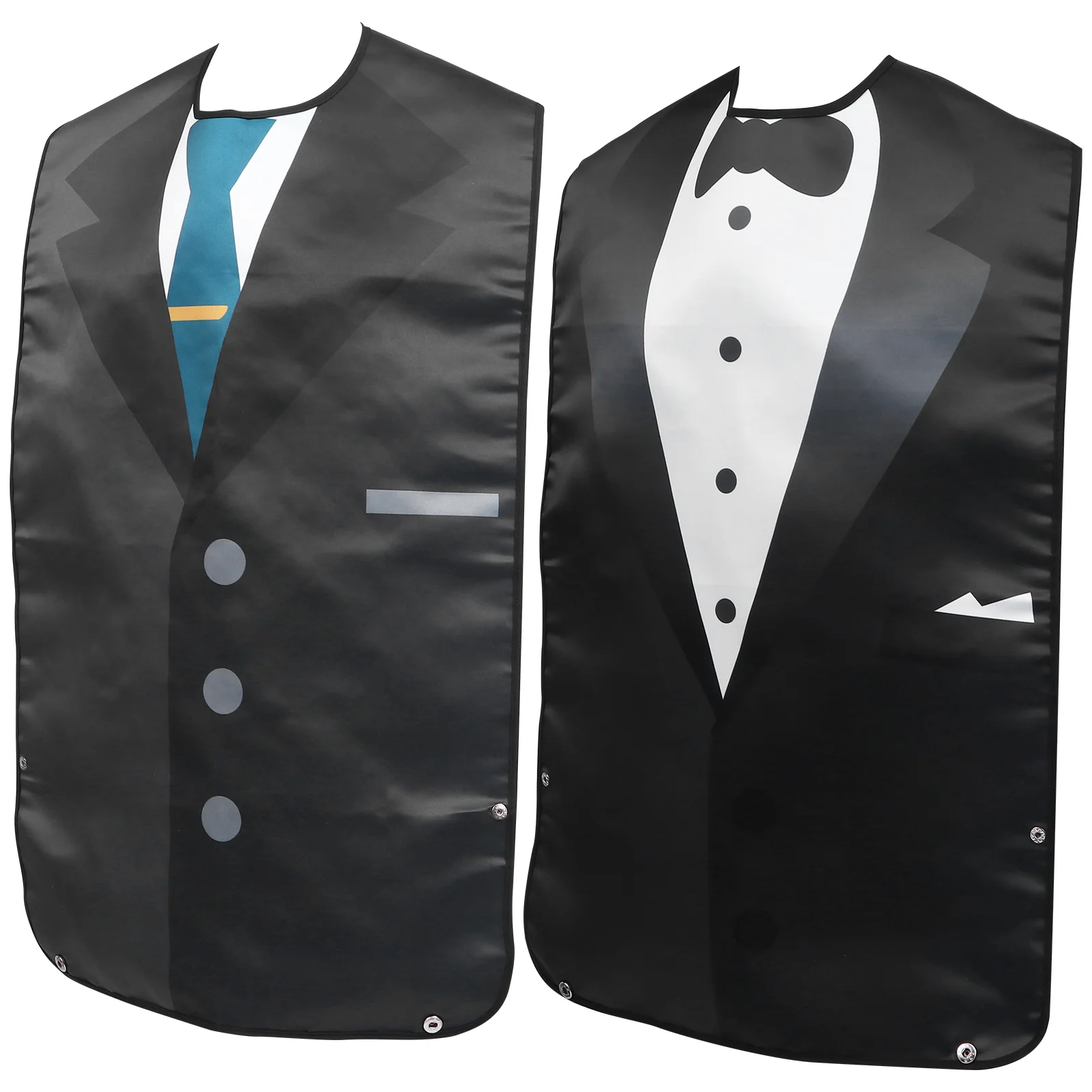 

2pcs Adult Bibs Dining Bib Creative Suit Saliva Bib Clothing Protector