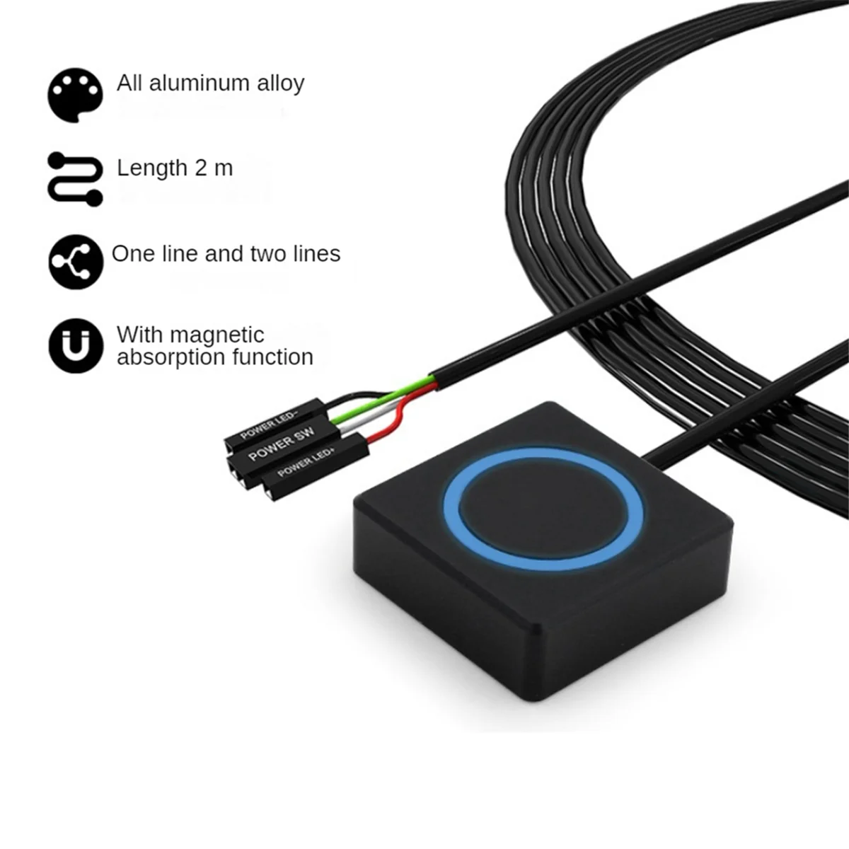 Кнопка питания для ПК настольный переключатель внешнего из алюминиевого сплава