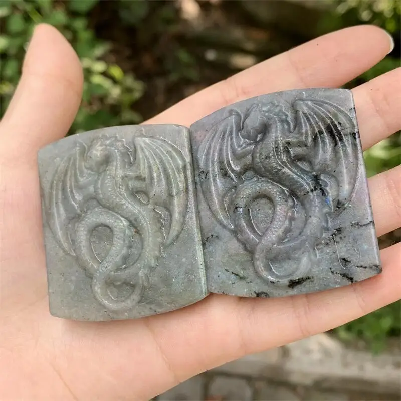 

Natural Labradorite Dragon Drop Pendant Amulet Lucky Maitreya Auspicious Necklace Jewelry For Women Men 1pcs