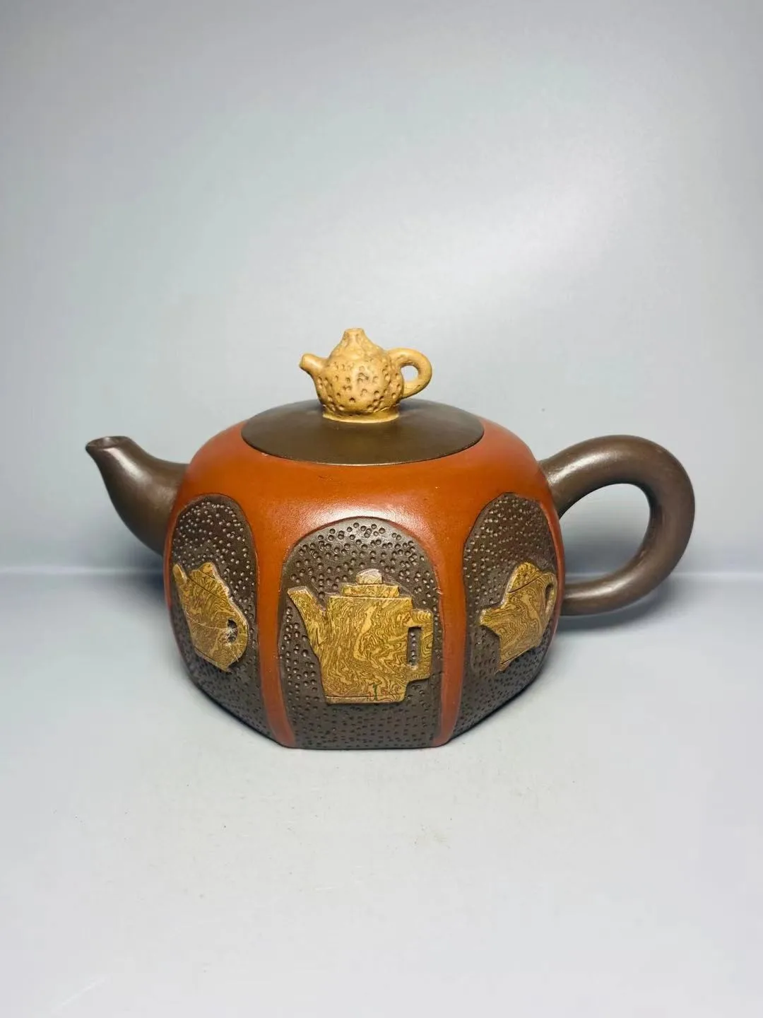 

380ml Chinese Yixing Raw Ore Purple Sand Kung Fu Tea Pot On Pot